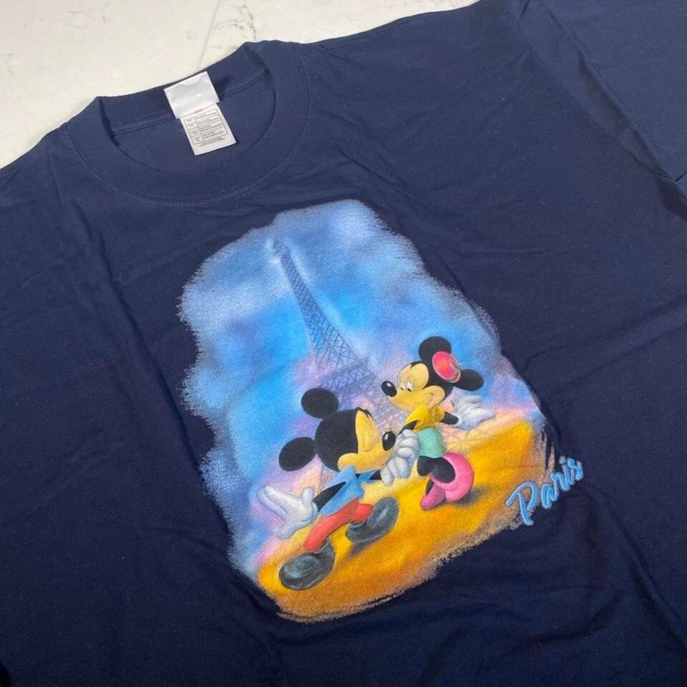 Vintage Disney Paris Mickey & Minnie‎ Eiffel Tower T-Shirt XL Disney Store